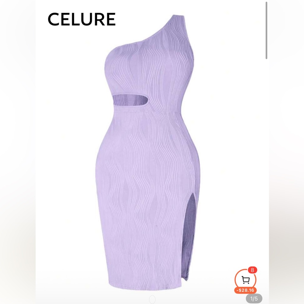 Lavender One-Shoulder Dress